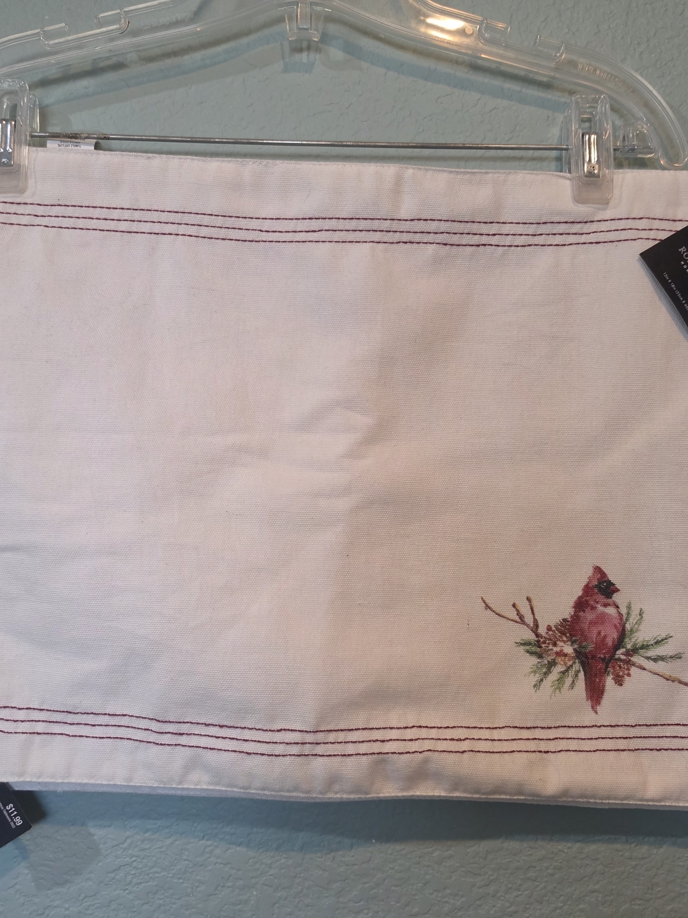 Robert Stanley 100% Cotton Placements Set Of 4 NWT Cardinal On Branch Christmas